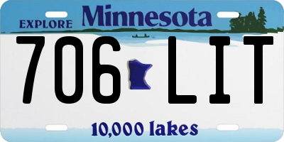 MN license plate 706LIT