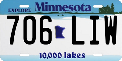 MN license plate 706LIW