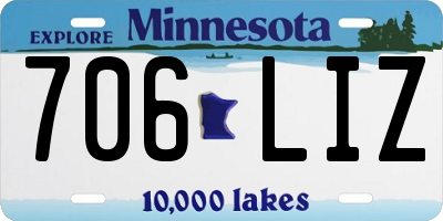 MN license plate 706LIZ