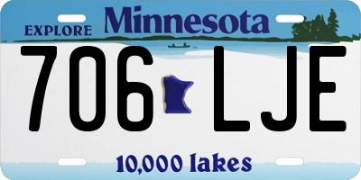 MN license plate 706LJE