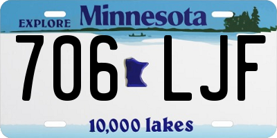 MN license plate 706LJF