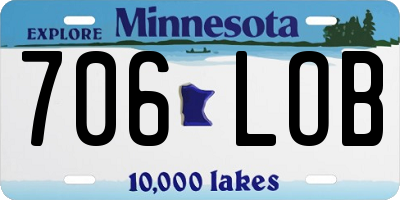 MN license plate 706LOB