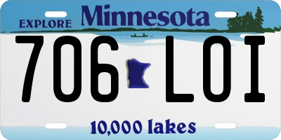 MN license plate 706LOI