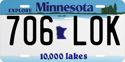 MN license plate 706LOK