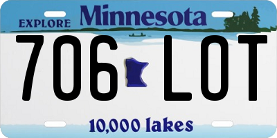 MN license plate 706LOT