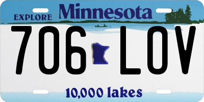 MN license plate 706LOV