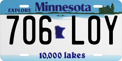 MN license plate 706LOY