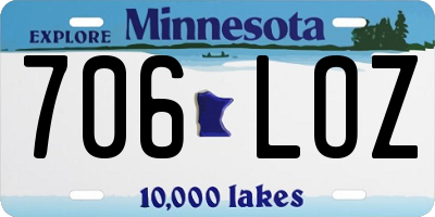 MN license plate 706LOZ