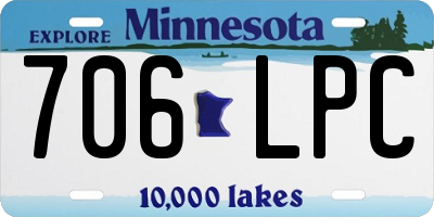 MN license plate 706LPC