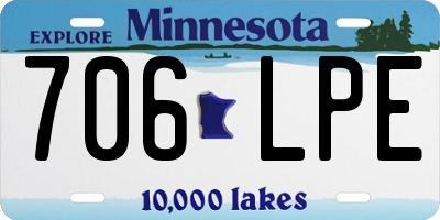 MN license plate 706LPE