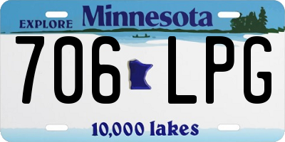 MN license plate 706LPG