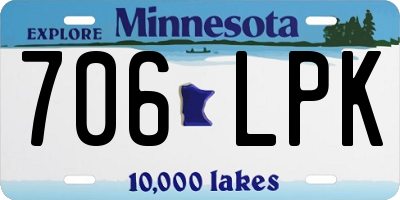 MN license plate 706LPK