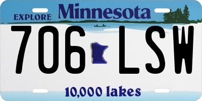 MN license plate 706LSW