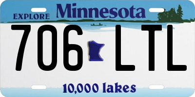 MN license plate 706LTL