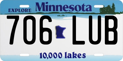 MN license plate 706LUB