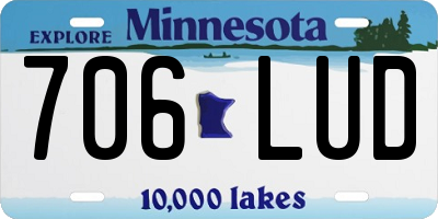 MN license plate 706LUD