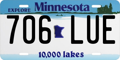 MN license plate 706LUE