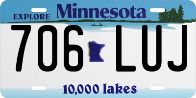 MN license plate 706LUJ