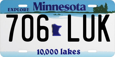 MN license plate 706LUK