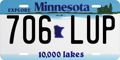 MN license plate 706LUP