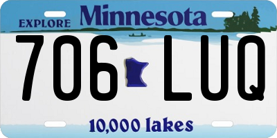 MN license plate 706LUQ