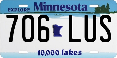 MN license plate 706LUS