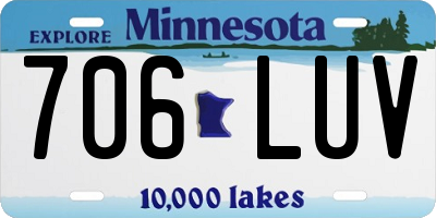 MN license plate 706LUV