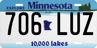 MN license plate 706LUZ