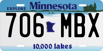 MN license plate 706MBX