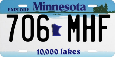 MN license plate 706MHF