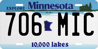MN license plate 706MIC