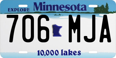 MN license plate 706MJA