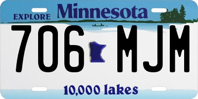 MN license plate 706MJM