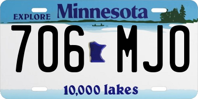 MN license plate 706MJO