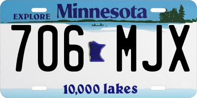 MN license plate 706MJX
