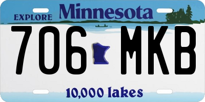 MN license plate 706MKB