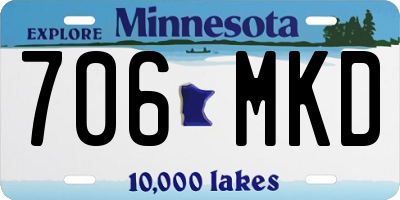 MN license plate 706MKD