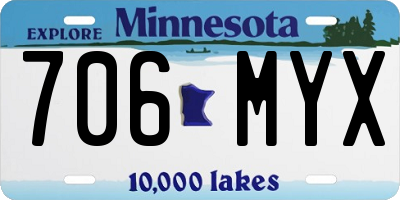 MN license plate 706MYX