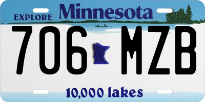 MN license plate 706MZB