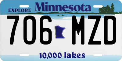 MN license plate 706MZD