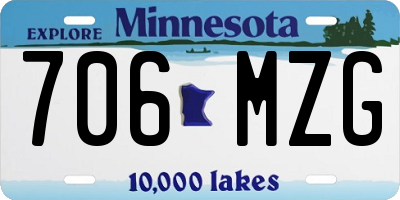 MN license plate 706MZG