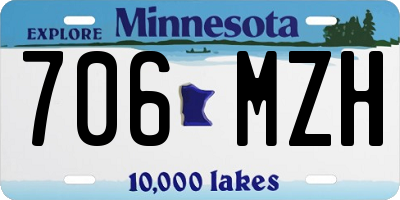 MN license plate 706MZH