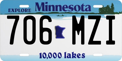 MN license plate 706MZI