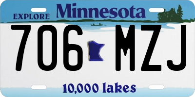 MN license plate 706MZJ