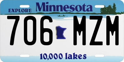 MN license plate 706MZM
