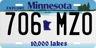 MN license plate 706MZO