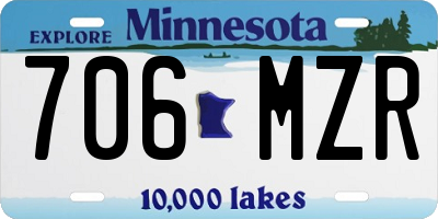 MN license plate 706MZR