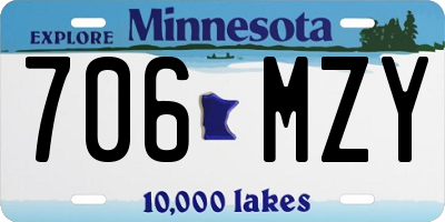 MN license plate 706MZY