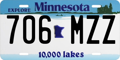 MN license plate 706MZZ