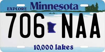 MN license plate 706NAA